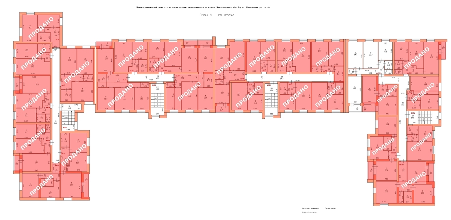 Планировка 4 этажа ЖК Молодежный